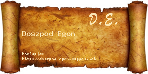 Doszpod Egon névjegykártya